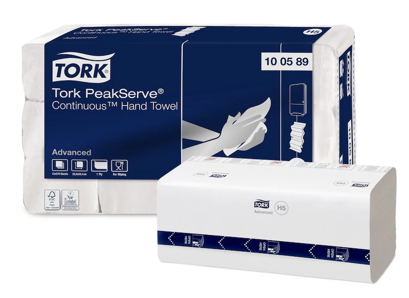 Prosoape de maini din hartie pliate in W PeakServe Continuous- Tork 