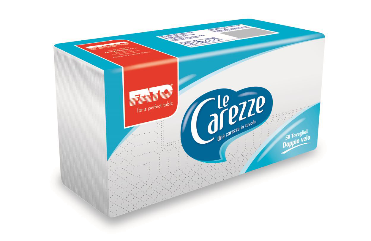 Servetele 38x38 cm, 2 straturi, Le Carezze P8, albe - Fato