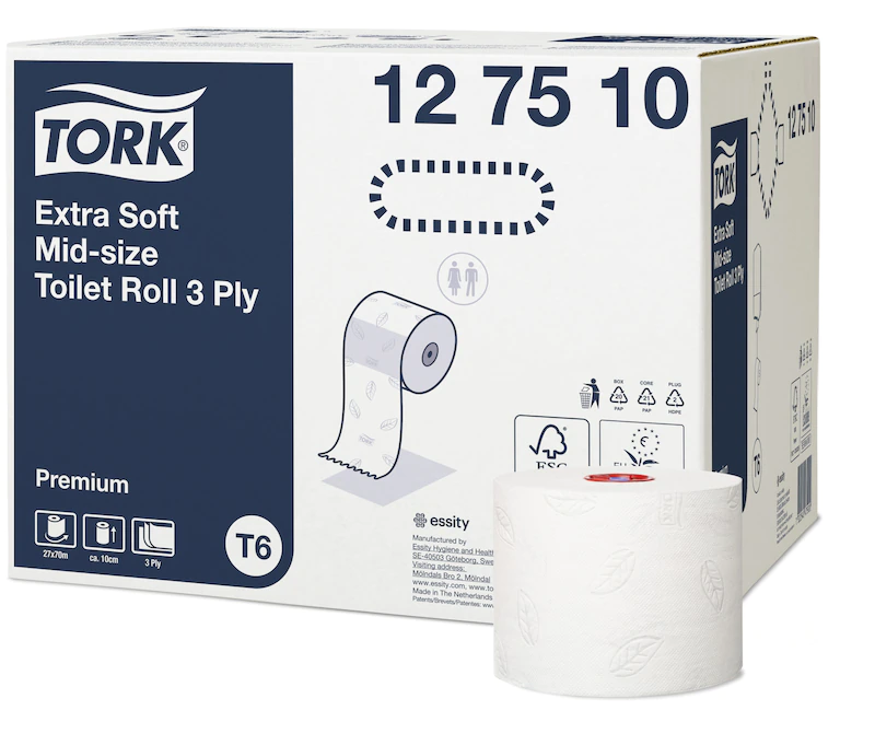 Hartie igienica rola compacta Extra Soft - Tork Twin Mid-Size