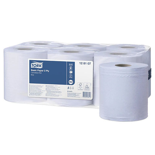 Lavete multifunctionale pentru uz general, derulare centrala, Basic 150.02 m, albastru  - Tork 