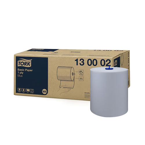 Lavete din hartie pe rola Basic Paper, 250 m, albastru - Tork