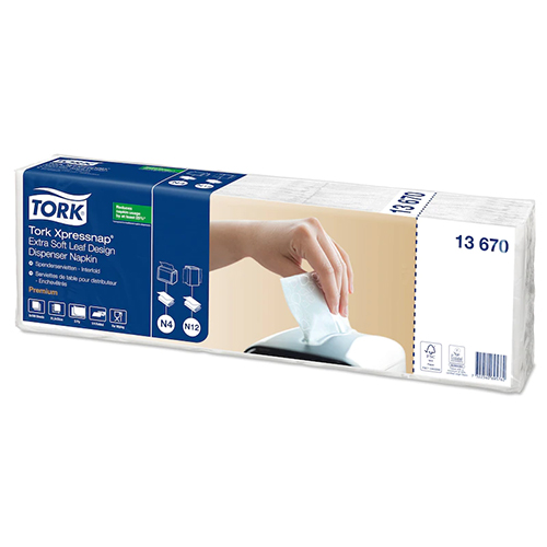 Servetele de masa pentru dispenser Xpressnap Extra Soft,1/4 alb - Tork 
