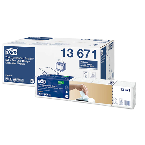 Servetele de masa pentru dispenser Xpressnap Snack , alb - Tork