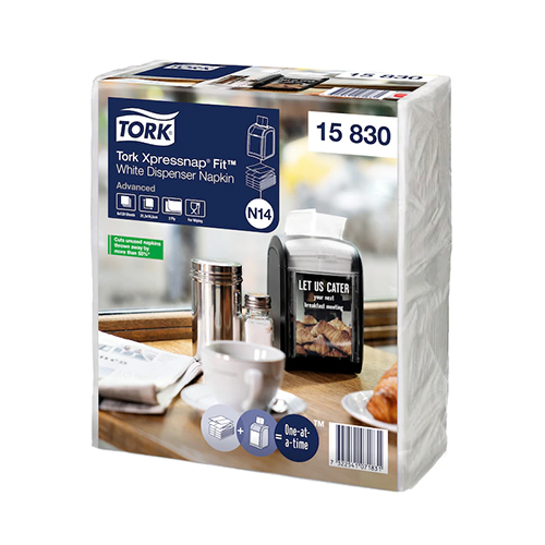 Servetele de masa pentru dispenser Tork Xpressnap Fit, alb - Tork