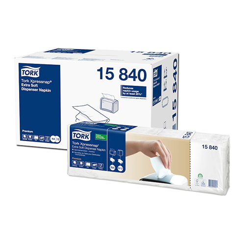 Servetele de masa pentru dispenser Xpressnap Extra Soft,1/4 alb - Tork