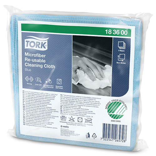 Laveta din microfibra Microfibre Reusable, albastru - Tork