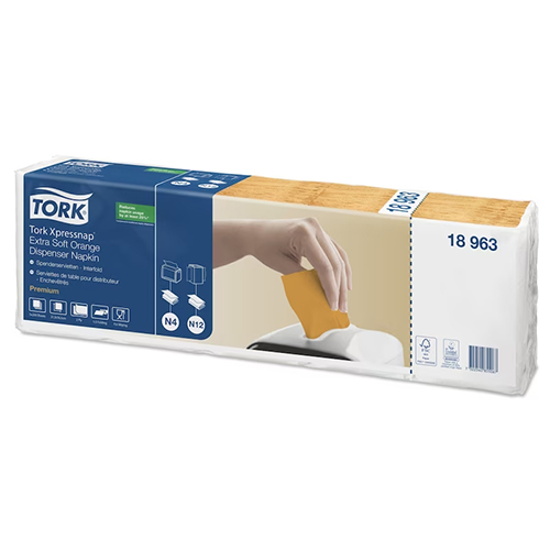 Servetele de masa pentru dispenser Xpressnap, Extra Soft 1/2 portocaliu - Tork 