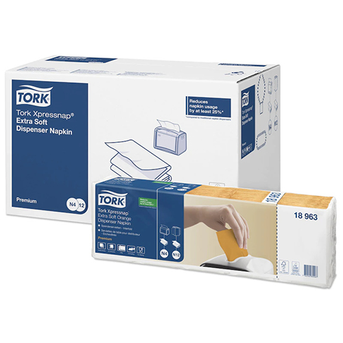 Servetele de masa pentru dispenser Xpressnap, Extra Soft 1/2 portocaliu - Tork