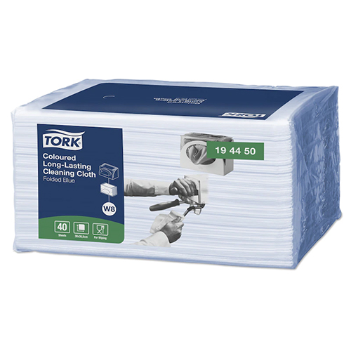Lavete multifunctionale pliate pentru utilizare indelungata Long-Lasting, albastru- Tork