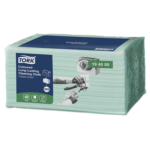 Lavete multifunctionale pliate pentru utilizare indelungata Long-Lasting, albastru- Tork verde 