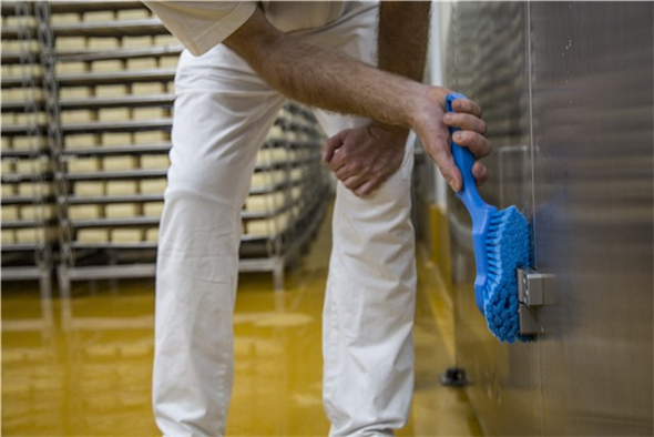 Perie de mana ergonomica, peri moi/despicati, 330 mm, albastra - Vikan