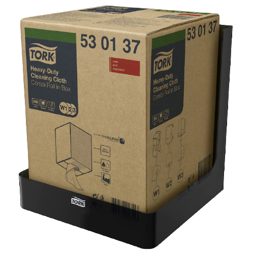 Dispenser de perete pentru role-lavete industriale, negru - Tork 