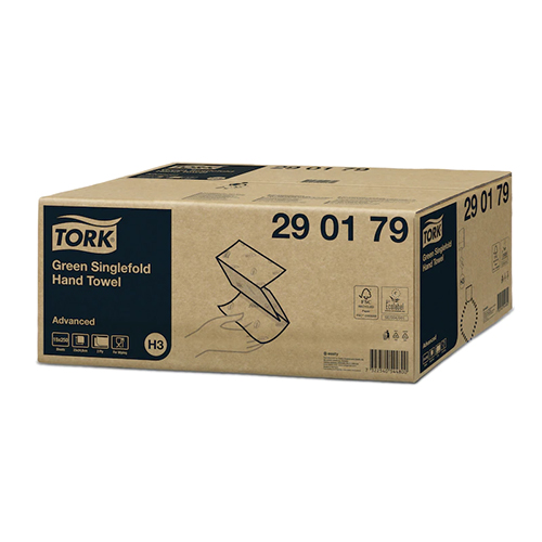 Prosoape de maini din hartie, pliate in V - Tork Green Singlefold 