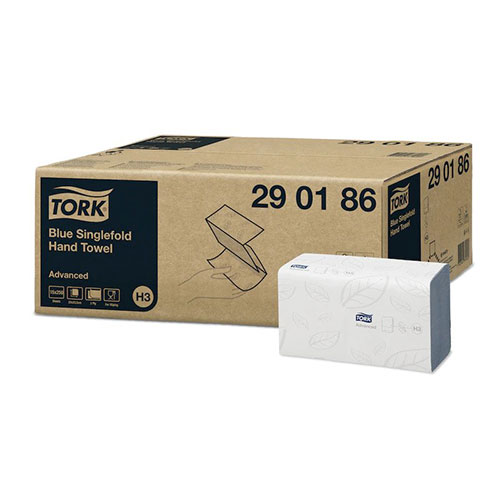Prosoape de maini din hartie, pliate in V, Blue Singlefold Advanced - Tork 