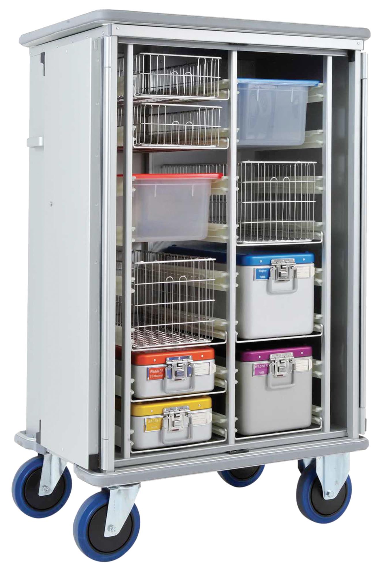 Carucior transport materiale sanitare 3162 CR , capacitate 8 unitati sterile - ALVI