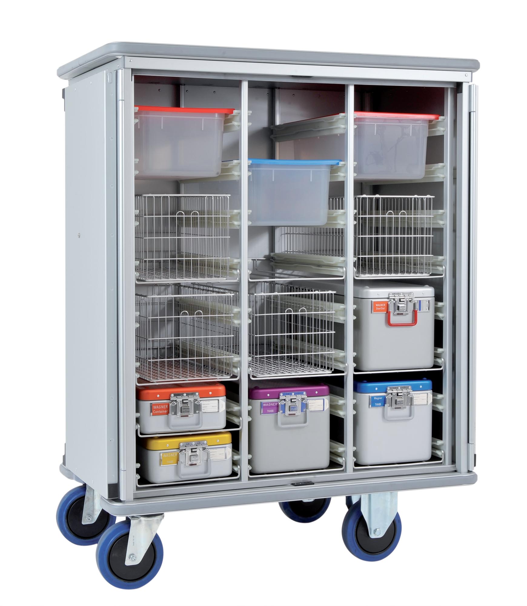 Carucior transport materiale sanitare 3165 CR, capacitate 12 unitati sterile - ALVI