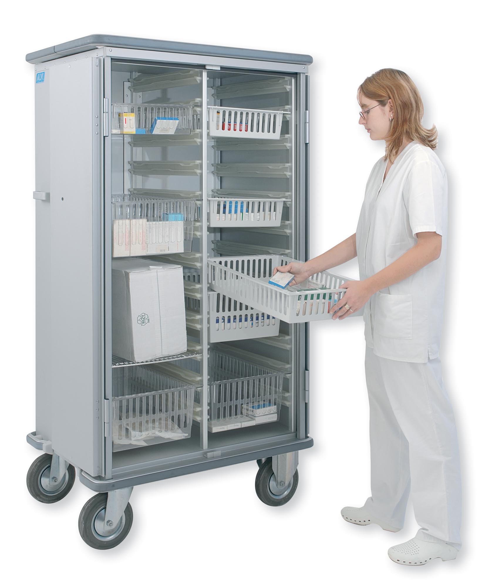 Carucior modular cu 2 sectiuni 3170 CR, capacitate 24 tavi  - ALVI