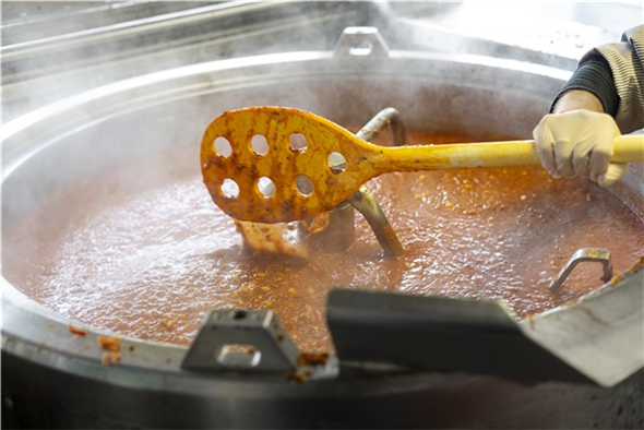 Spatula cu gauri metal detectabila Ø31 mm, 1200 mm, Vikan, alb