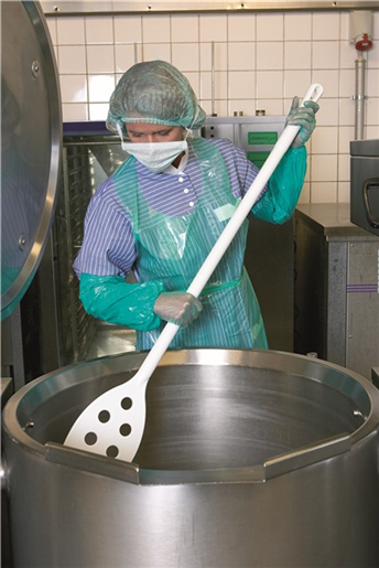 Spatula cu gauri metal detectabila Ø31 mm, 1200 mm, Vikan, alb