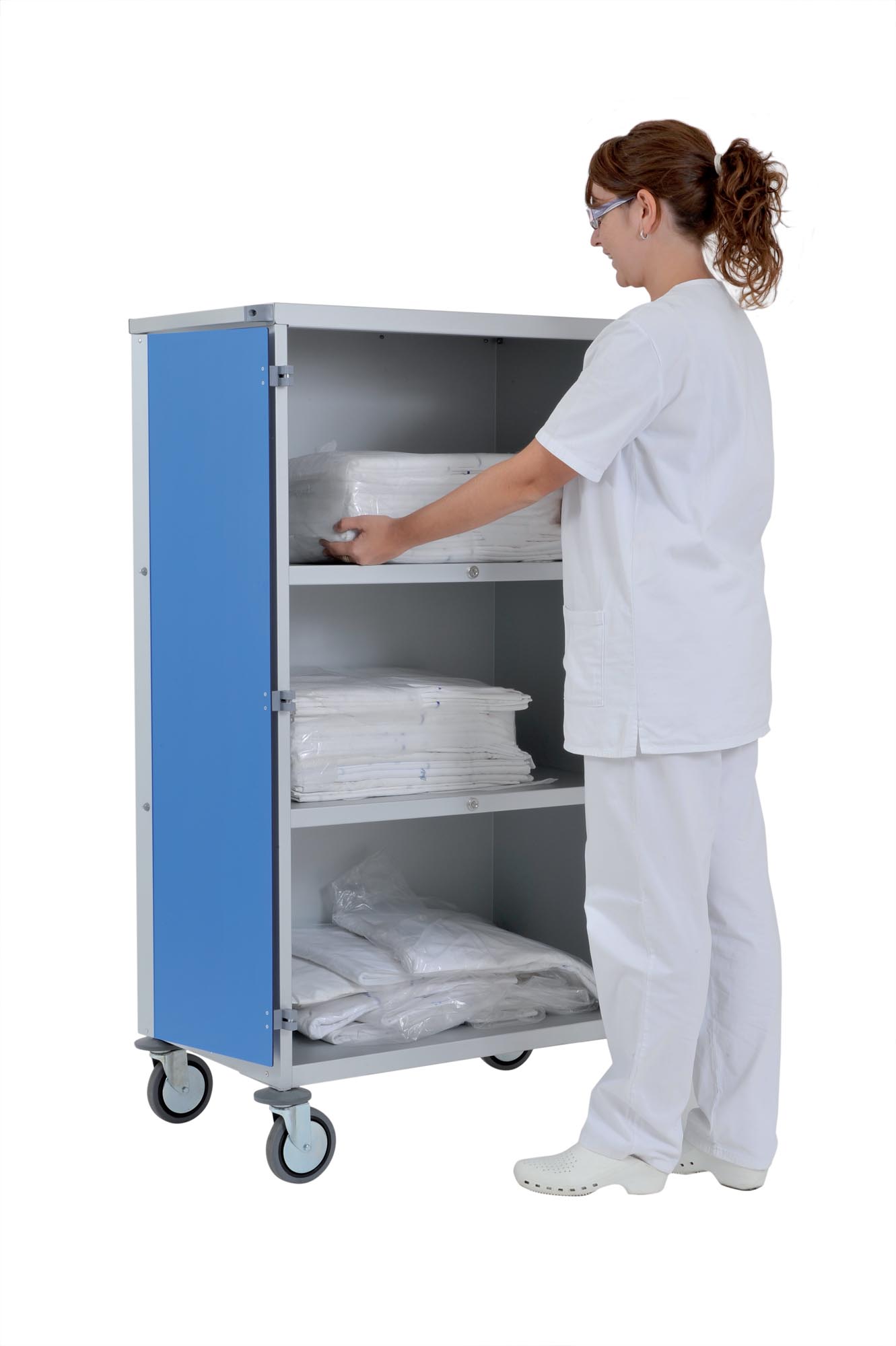 Carucior pentru lenjerie, 2 rafturi, 390 L - ALVI