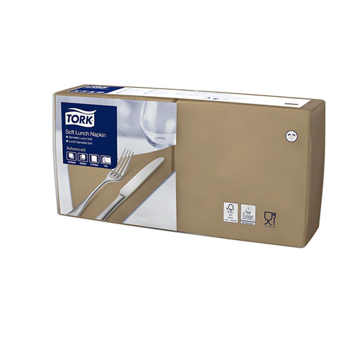 Servetele de masa 33 x 33 cm, 1/4, Lunch, natural - Tork