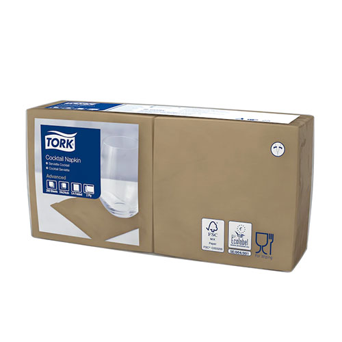 Servetele de masa cocktail 24 x 24 cm , alb - Tork maro 