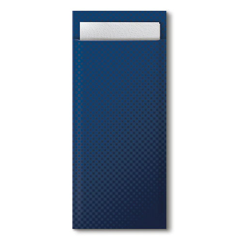 Suport tacamuri cu servetel 39 x 23 cm, albastru - Tork