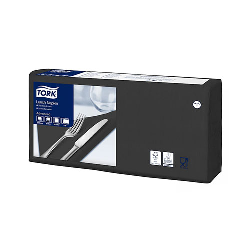 Servetele de masa, 1/4, 33 x 33 cm, Lunch , Alb - Tork negru 