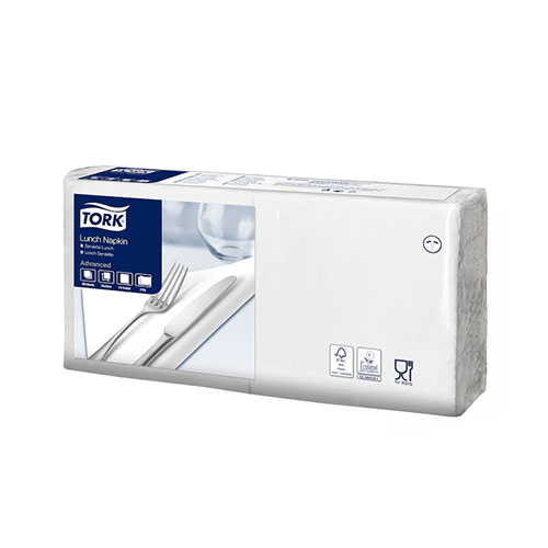 Servetele de masa, 1/4, 33 x 33 cm, Lunch , Alb - Tork