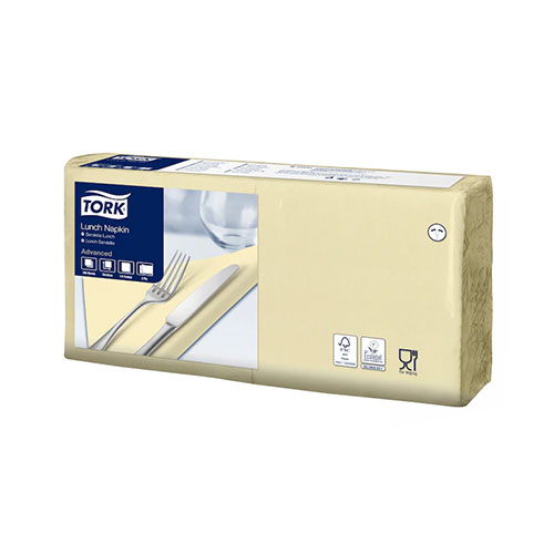Servetele de masa, 1/4, 33 x 33 cm, Lunch , Alb - Tork galben sampanie 