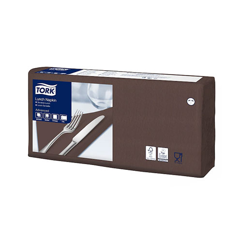 Servetele de masa, 1/4, 33 x 33 cm, Lunch , Alb - Tork maro inchis 