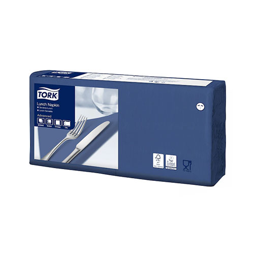 Servetele de masa, 1/4, 33 x 33 cm, Lunch , Alb - Tork albastru inchis 
