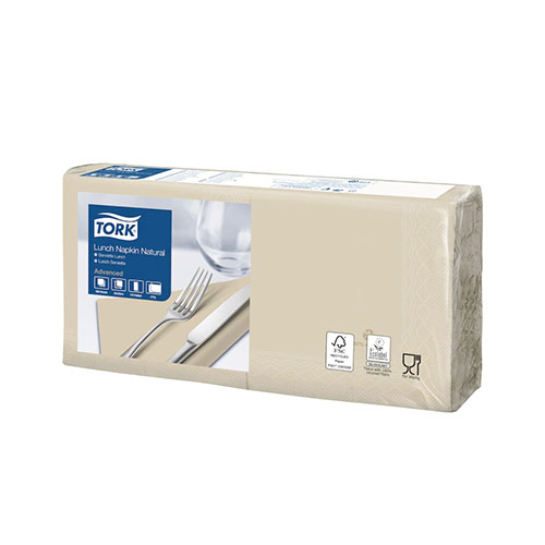 Servetele de masa, 1/4, 33 x 33 cm, Lunch , Alb - Tork natural 