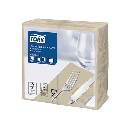 Servetele de masa Dinner impaturite 1/8 - 39 x 39 cm, alb - Tork natural 