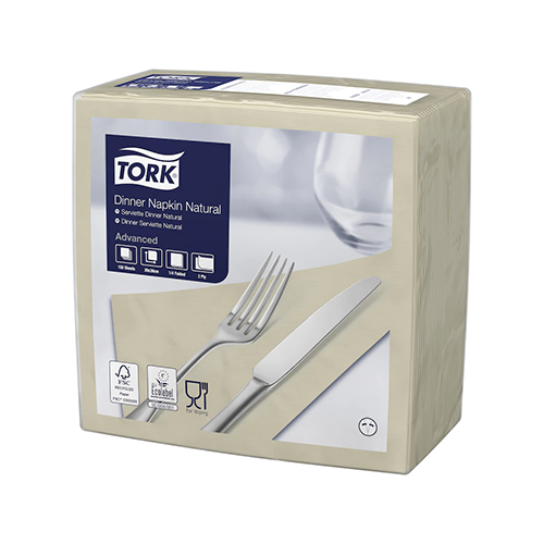 Servetele de masa Dinner 2 straturi 39 x 39 cm, alb - Tork natural 