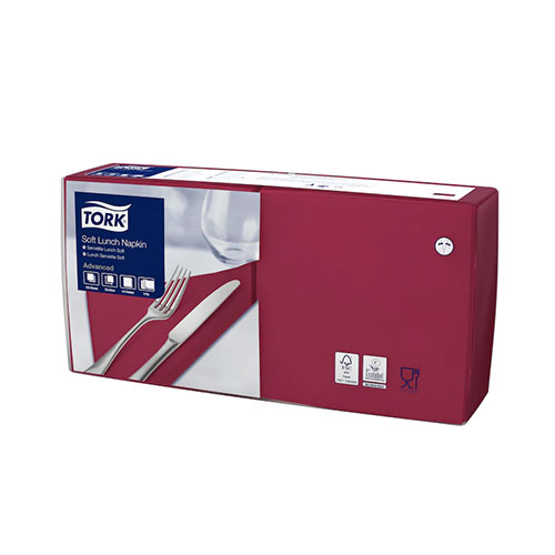 Servetele de masa, 33 x 33 cm, 1/4, Lunch bordo  - Tork