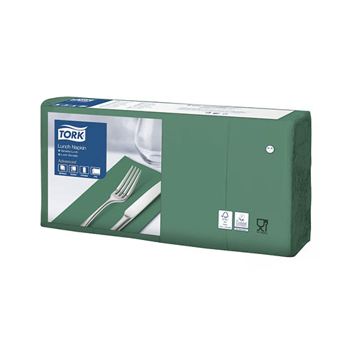 Servetele de masa impaturite 1/8, Lunch, alb - Tork verde 