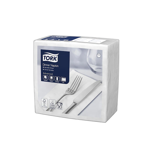 Servetele de masa Dinner impaturite 1/8 - 39 x 39 cm, alb - Tork