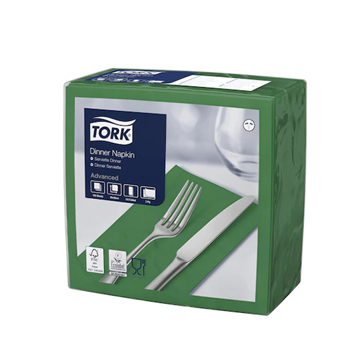 Servetele de masa Dinner impaturite 1/8 - 39 x 39 cm, alb - Tork verde 