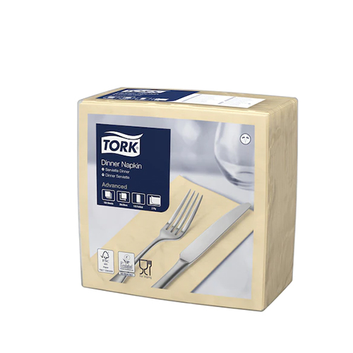 Servetele de masa Dinner impaturite 1/8 - 39 x 39 cm, alb - Tork galben sampanie 