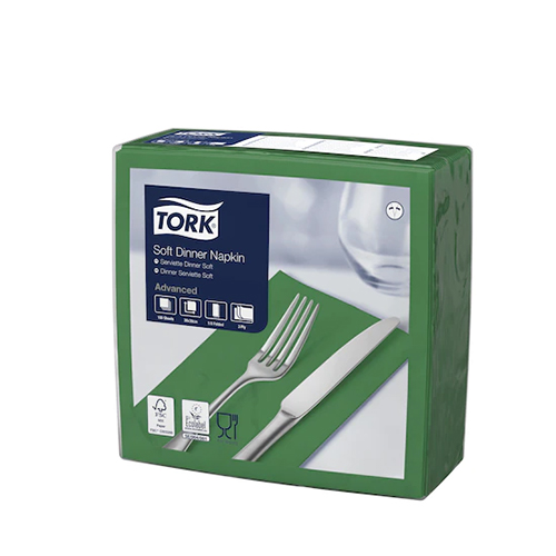 Servetele de masa Dinner 3 straturi 39 x 39 cm 100 buc. alb - Tork verde 