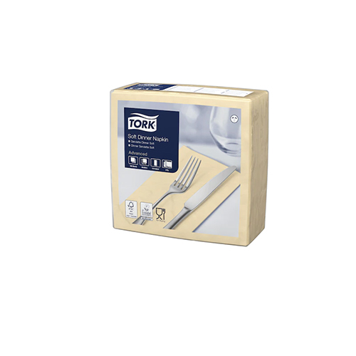 Servetele de masa Dinner 3 straturi 39 x 39 cm 100 buc. alb - Tork galben 