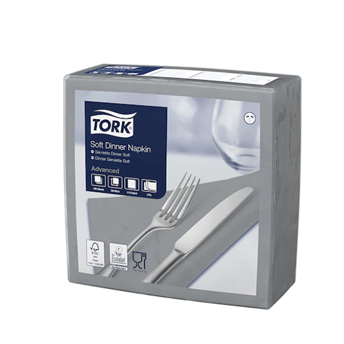 Servetele de masa 3 straturi Dinner 39 x 39 cm 100 buc 1/4,maro - Tork gri 