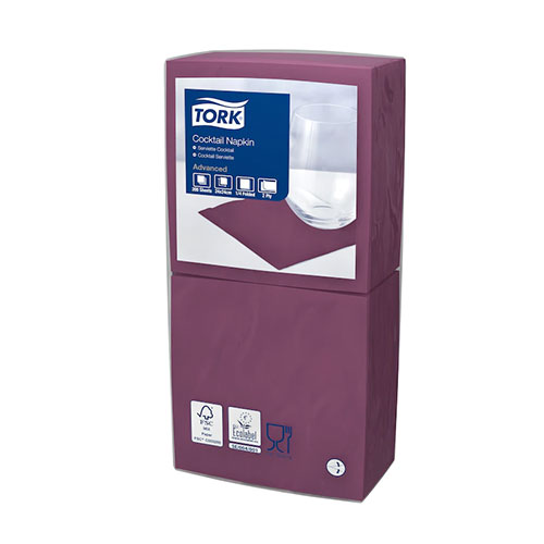 Servetele de masa cocktail 24 x 24 cm , alb - Tork violet 