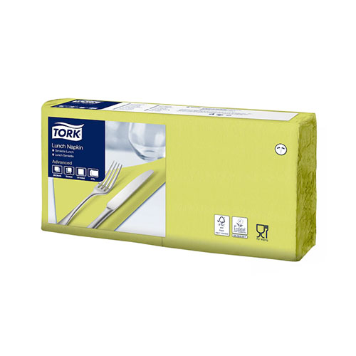 Servetele de masa, 1/4, 33 x 33 cm, Lunch , Alb - Tork lime 