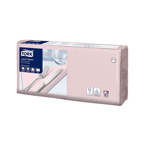 Servetele de masa, 1/4, 33 x 33 cm, Lunch , Alb - Tork roz 