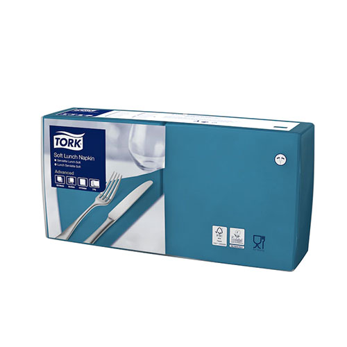Servetele de masa, 1/4, 33 x 33 cm, Lunch , Alb - Tork verde smarald 