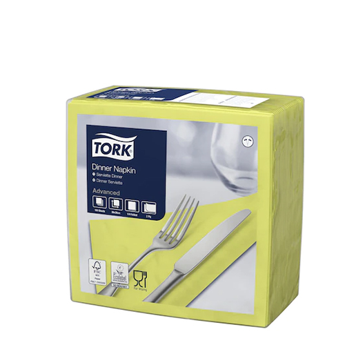 Servetele de masa Dinner 2 straturi 39 x 39 cm, alb - Tork lime 