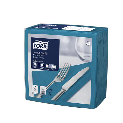 Servetele de masa Dinner 2 straturi 39 x 39 cm, alb - Tork smarald 