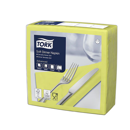 Servetele de masa 3 straturi Dinner 39 x 39 cm 100 buc 1/4,maro - Tork lime 